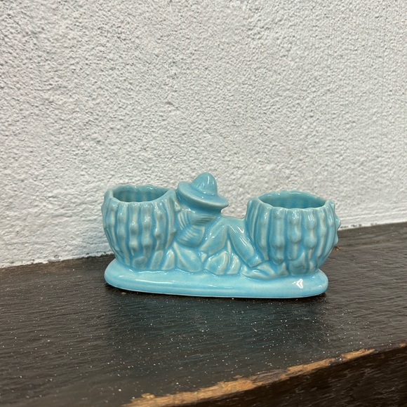 Vintage Siesta Cactus Double Planter in Teal - Picture 3 of 7